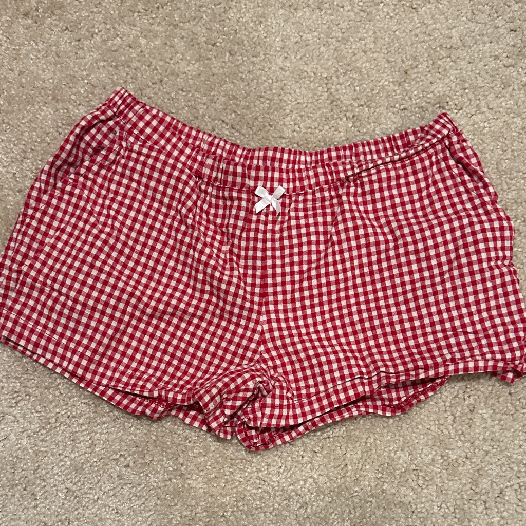 Red & White Gingham Lounge Shorts